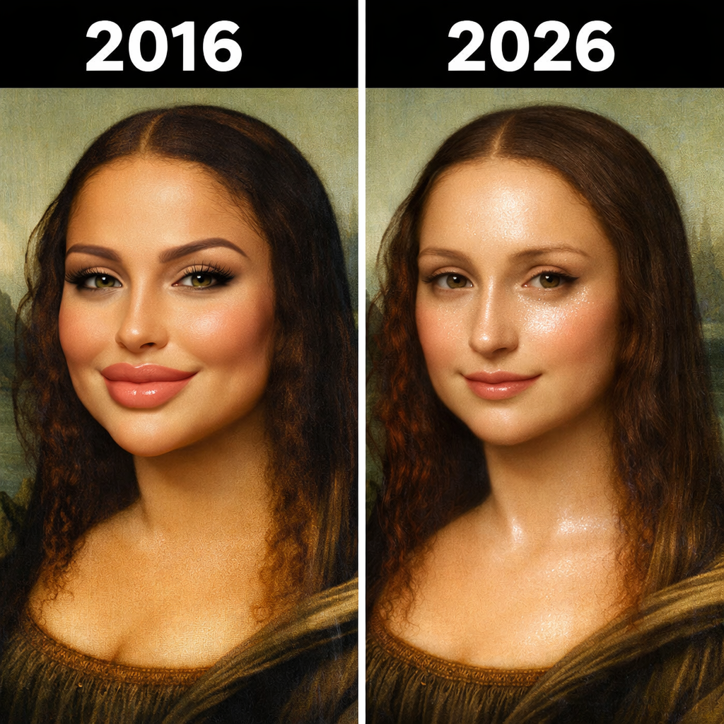 Porovnanie preplnenej tváre s kačacími perami a prirodzeného liftingu s biostimulátormi pleti